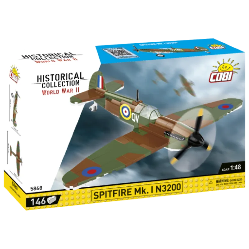 Cobi 5868 II WW Spitfire Mk. I N3200, 1:48, 146 kostek