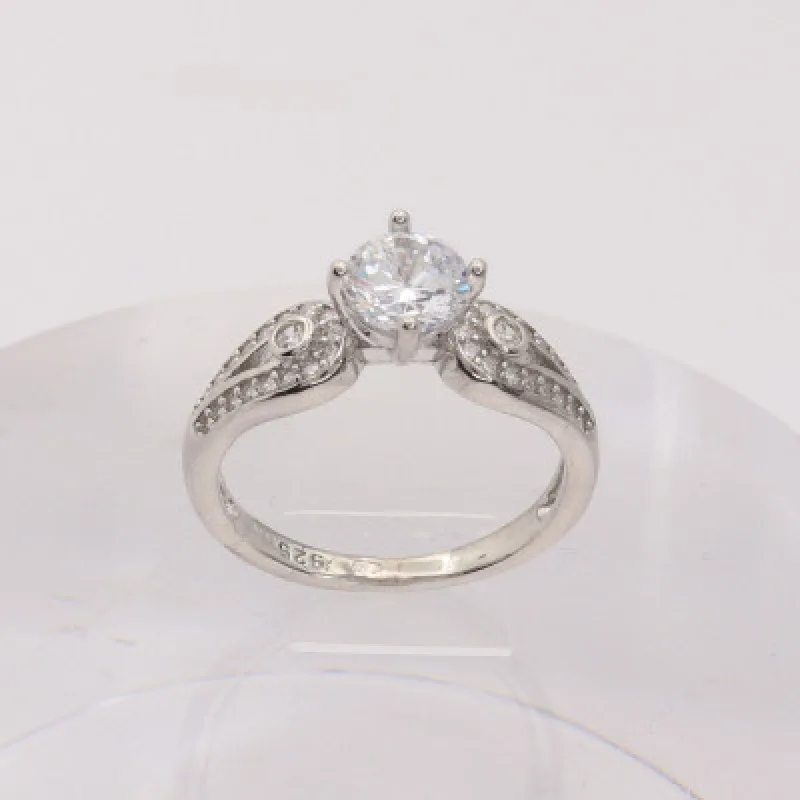 Strieborný prsteň s kameňom KA R2955, 55