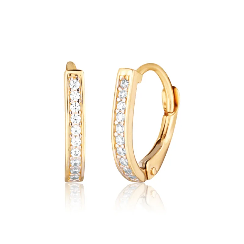 Zlaté náušnice so zirkónmi JVD ZE0684XJ81, 1.51 g