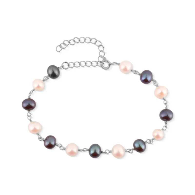 Strieborný perlový náramok JVD SVLB0823SD2BA18