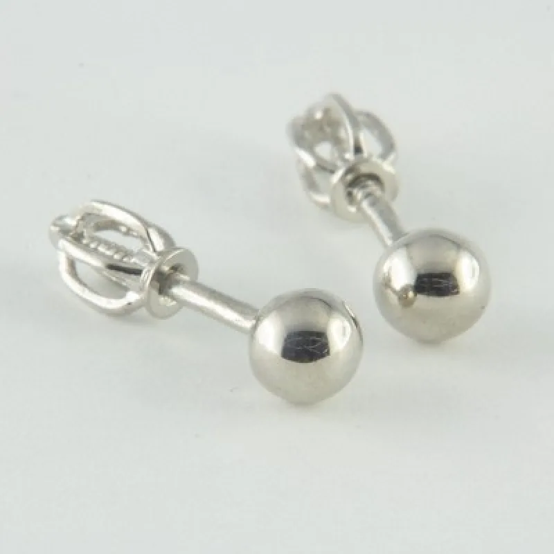 Zlaté náušnice na skrutku z bieleho zlata KA PZE336W, 1.2 g, 1.20 g