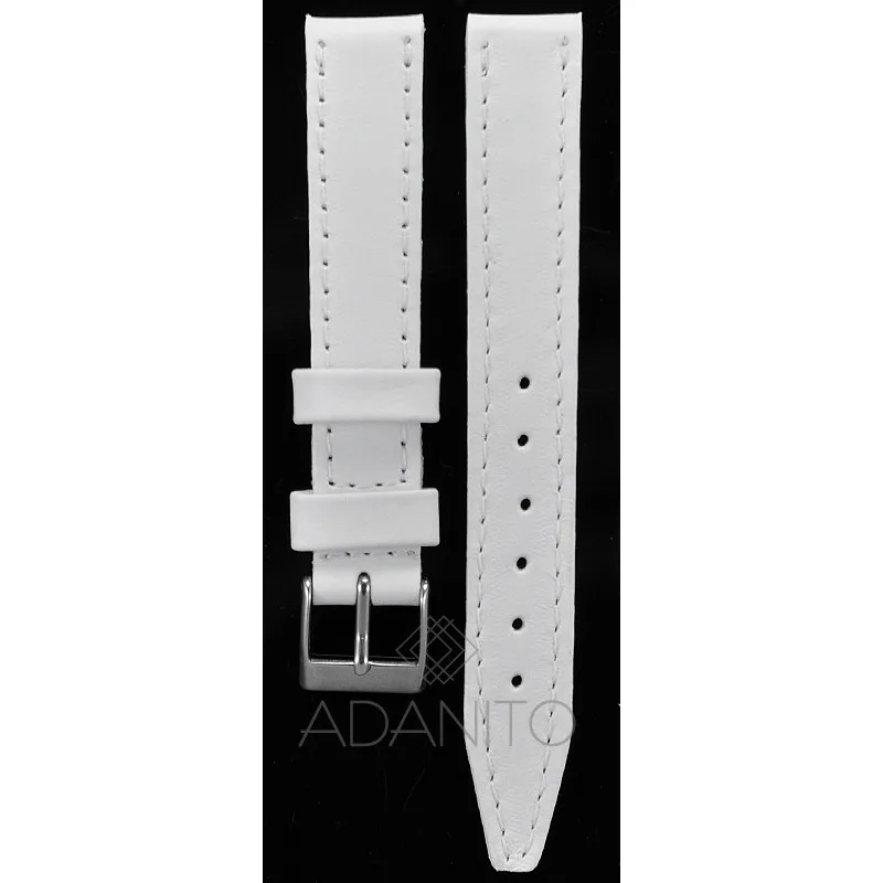 Kožený remienok na hodinky 16 mm biely ADANITO 103AR09W16