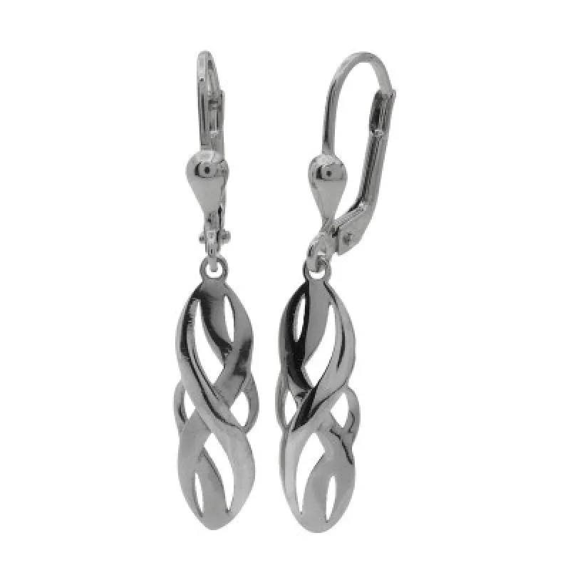 Zlaté visiace náušnice z bieleho zlata KA DE010W, 2.2 g, 2.20 g