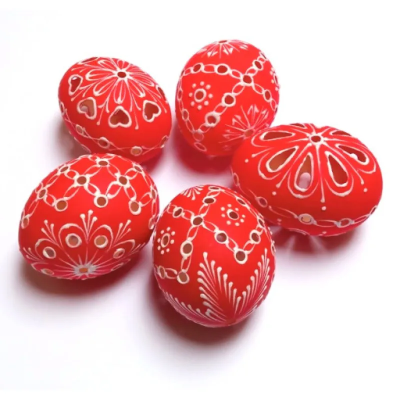 Velikonoční kraslice vrtaná - červená