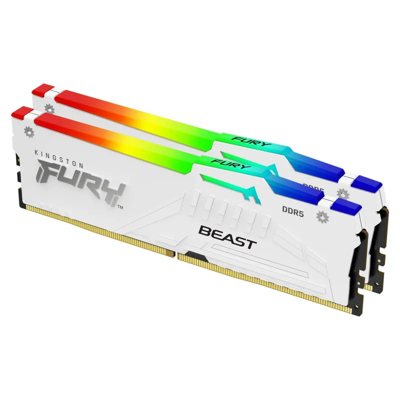 Kingston FURY Beast EXPO/DDR5/64GB/6400MHz/CL32/2x32GB/RGB/White KF564C32BWEAK2-64