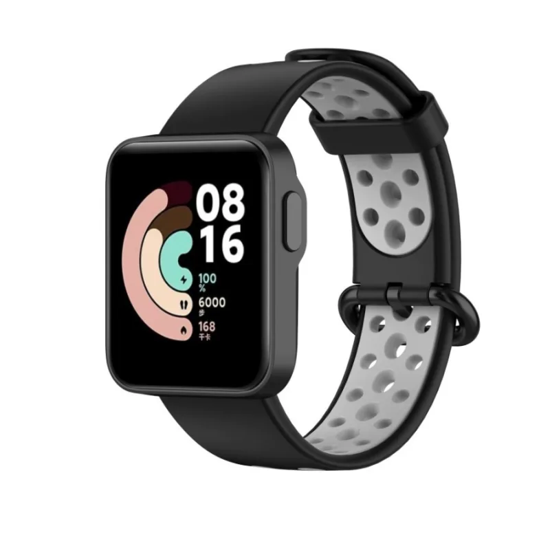 Silikonový řemínek dírkovaný černošedý pro Xiaomi Mi Watch Lite ESES 1530002412