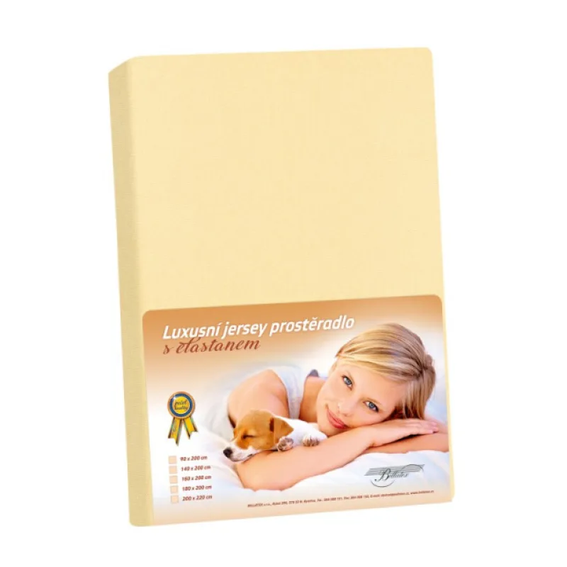 Bellatex Prostěradlo Jersey LUX, Vanilkové - 140x200 cm