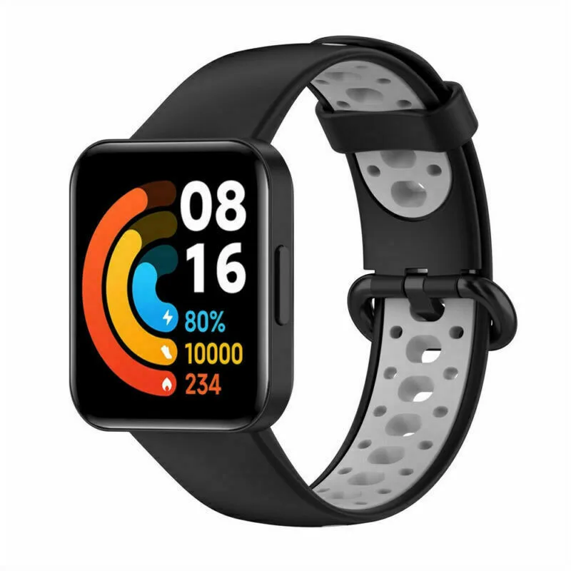 Silikonový dírkovaný řemínek černošedý pro Xiaomi Redmi Watch 2 ESES 1530002636