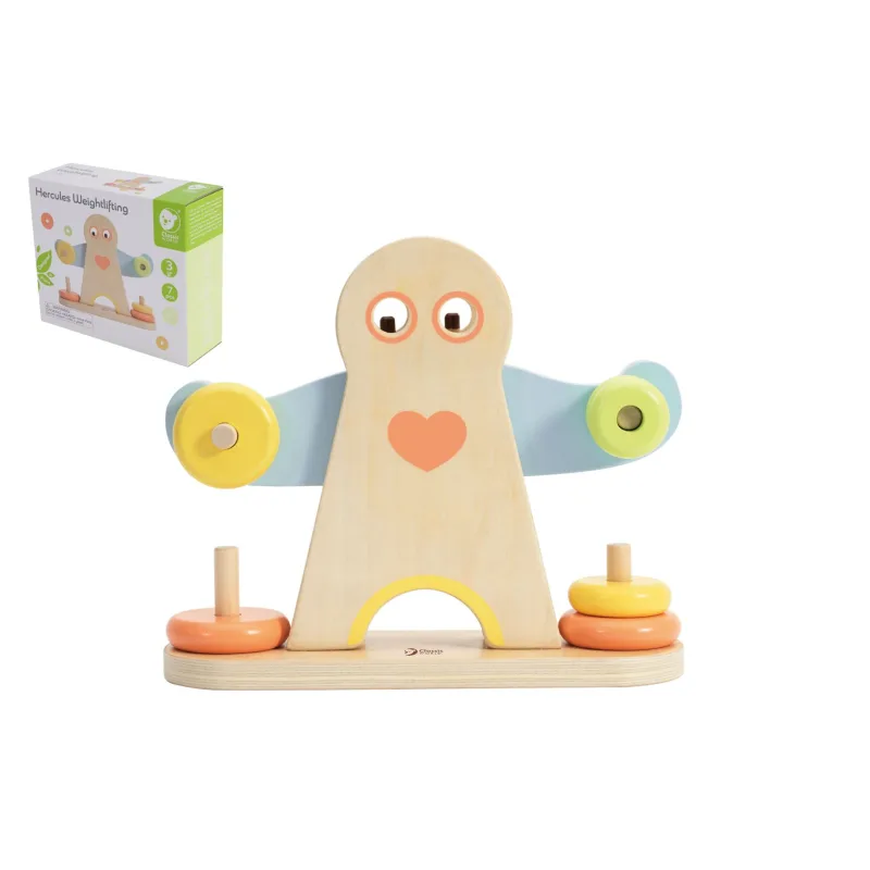 Teddies Skladačka drevo Herkulovo závažie 7ks v krabici 24x20x8cm