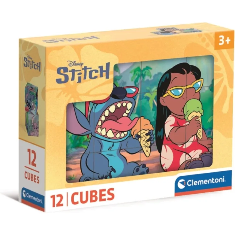 Obrázkové kostky Clementoni 12 kostek Stitch