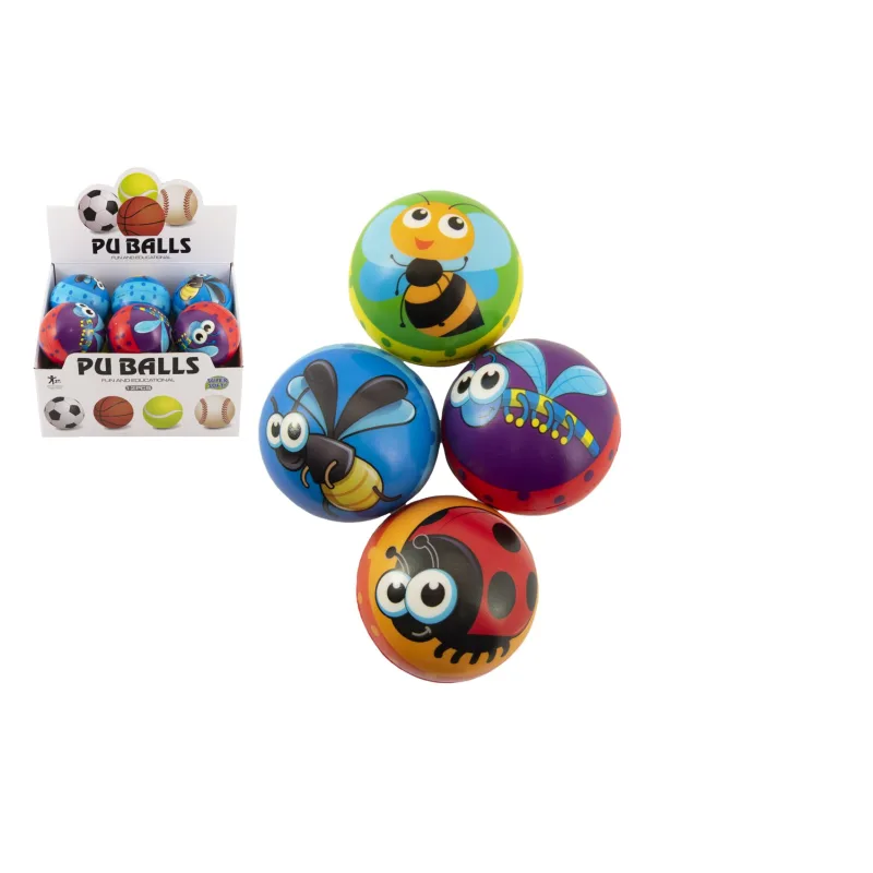 Teddies Loptička 10 cm pena v sáčku 12 ks v boxe