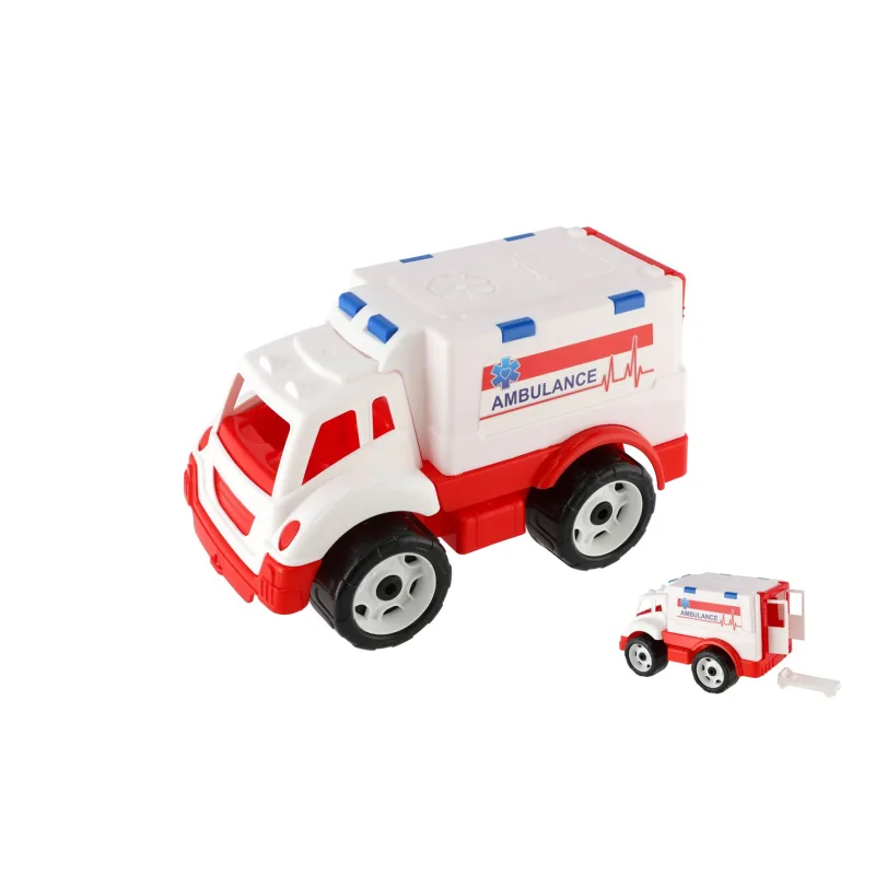 Teddies Auto ambulancia plast na voľný chod v sieťke 20x19x32cm