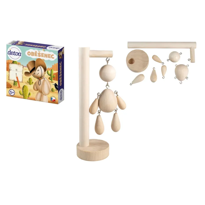 Detoa Oběšenec společenská dřevěná hra v krabičce 15x15x4cm