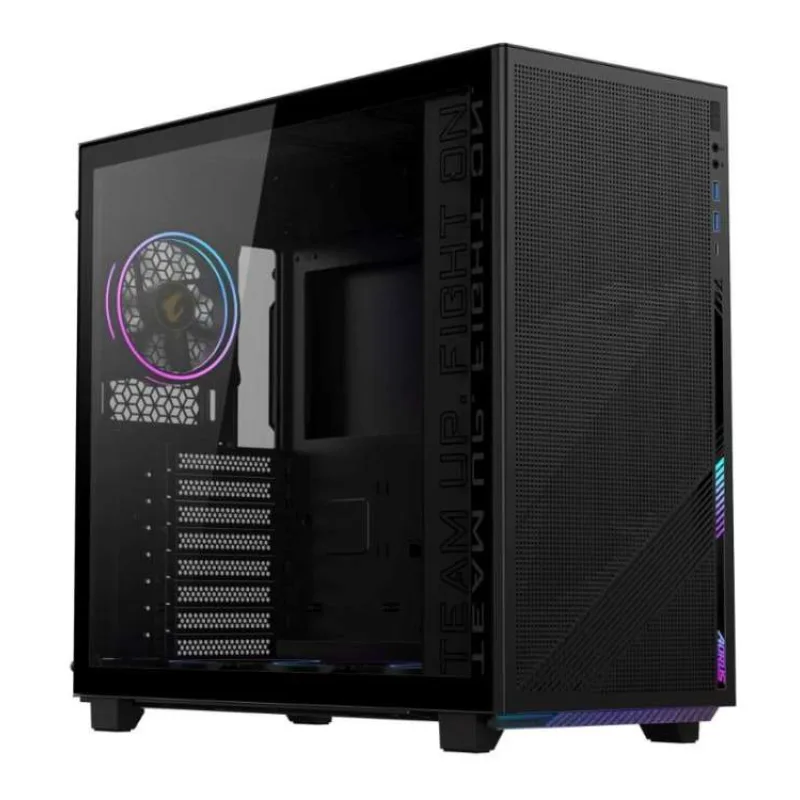 GIGABYTE case GB-AC400G ST, Mid Tower, 1x USB-C, 2x USB3.0, Průhledná bočnice, 4x ARGB 120mm Fan, černá (GB-AC400G ST)