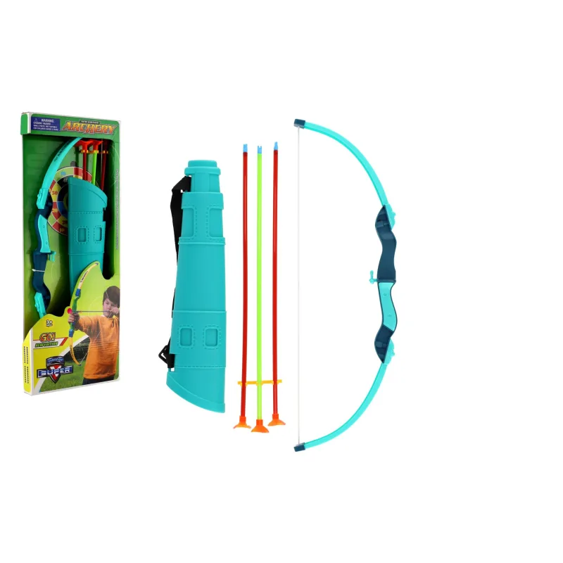 Teddies Luk 52cm + 3 šípy s prísavkou v toulci plast v krabici 21x54x4cm