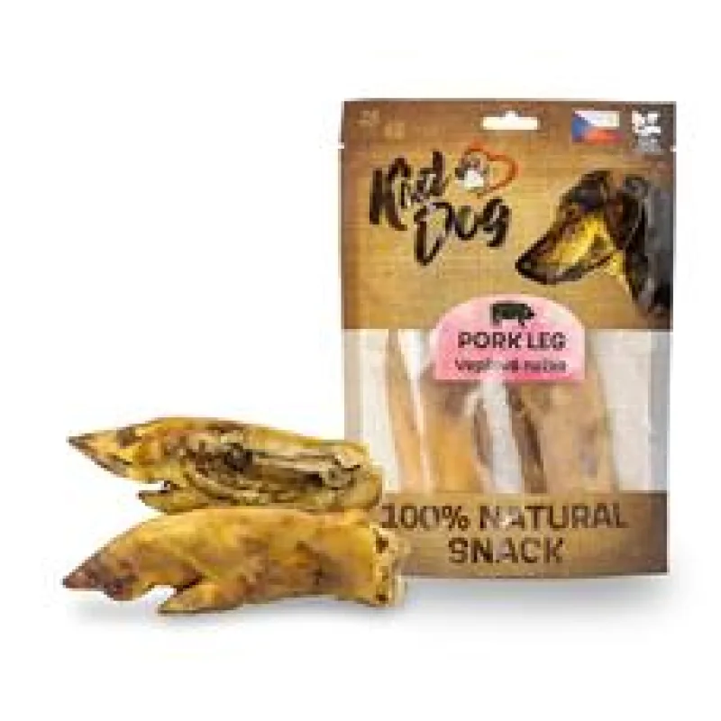 KIDDOG 100% Natural Snack, vepřová nožka rozpůlená 18 cm / 240 g (2 ks)