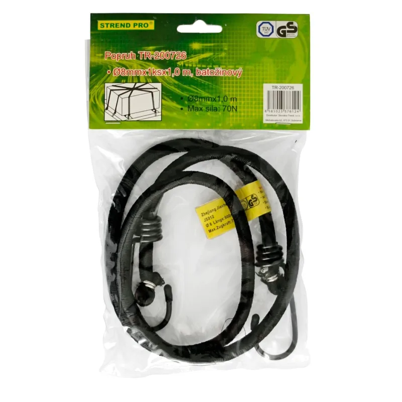 Guma upínacia Strend Pro LB341, 8 mm, 1x 100 cm, s oceľovými háčikmi